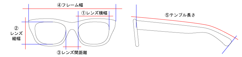 ボズュー メガネのサイズについて