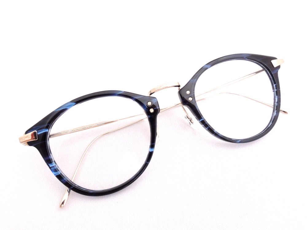 極美品】日本製 オリバーピープルズ cording 黒 ゴールド ブルーレンズ-