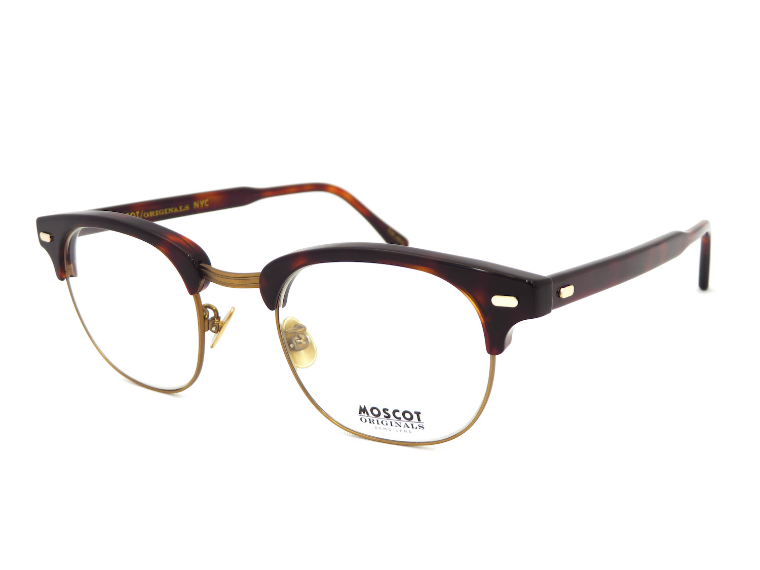 発送についてMOSCOT モスコット YUKEL コンビフレーム メガネ デミ柄 ゴールド