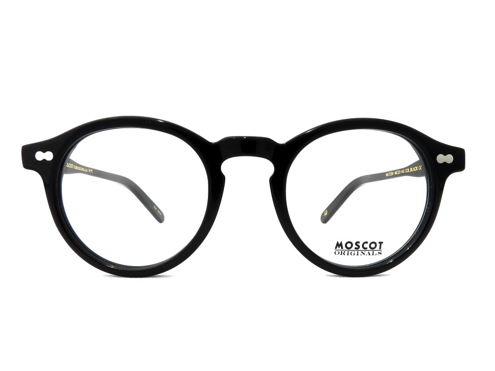 MOSCOT MILTZEN 46 BLACK 度なしクリア・カラー付き