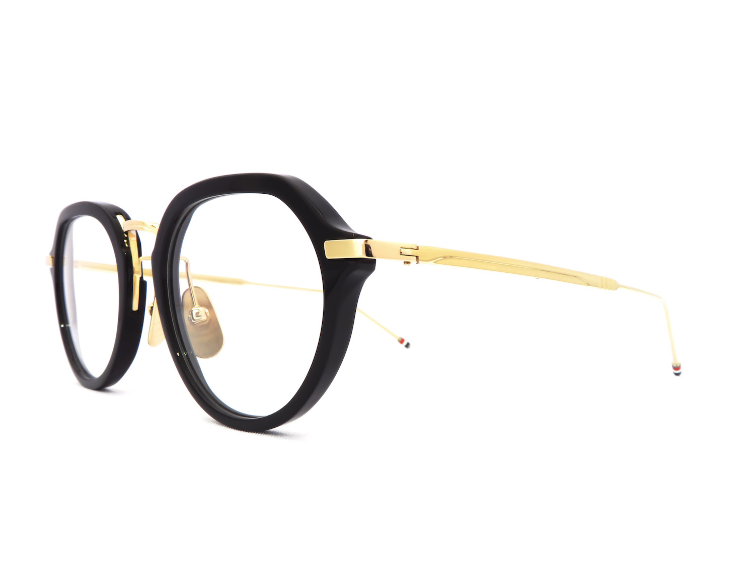 THOM BROWNE メガネ TB-011-A-II 46size [MATTE BLACK/GOLD BRIDGE AND
