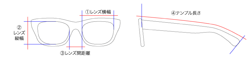 ボズュー メガネのサイズについて